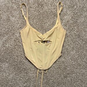 UO Out From Under nude mesh cutout corset
